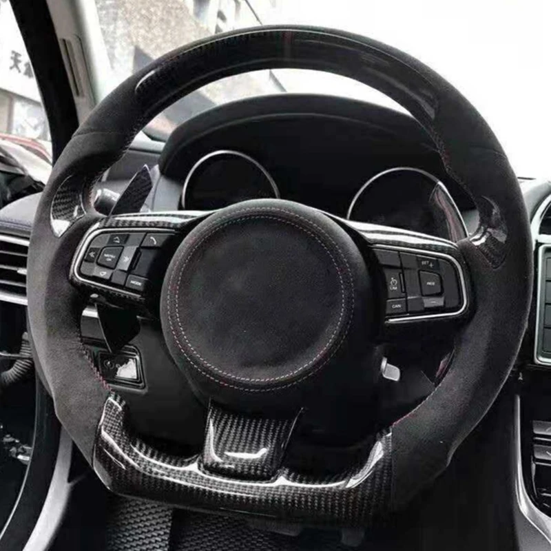 Car-styling Carbon Fiber Steering Wheel For Jaguar XF XE XJ XK Xfl XF XE F-PACE