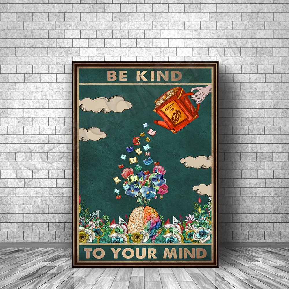 Be kind to your mind poster, mental health poster, canvas wall hanging decoration, mental health awareness poster