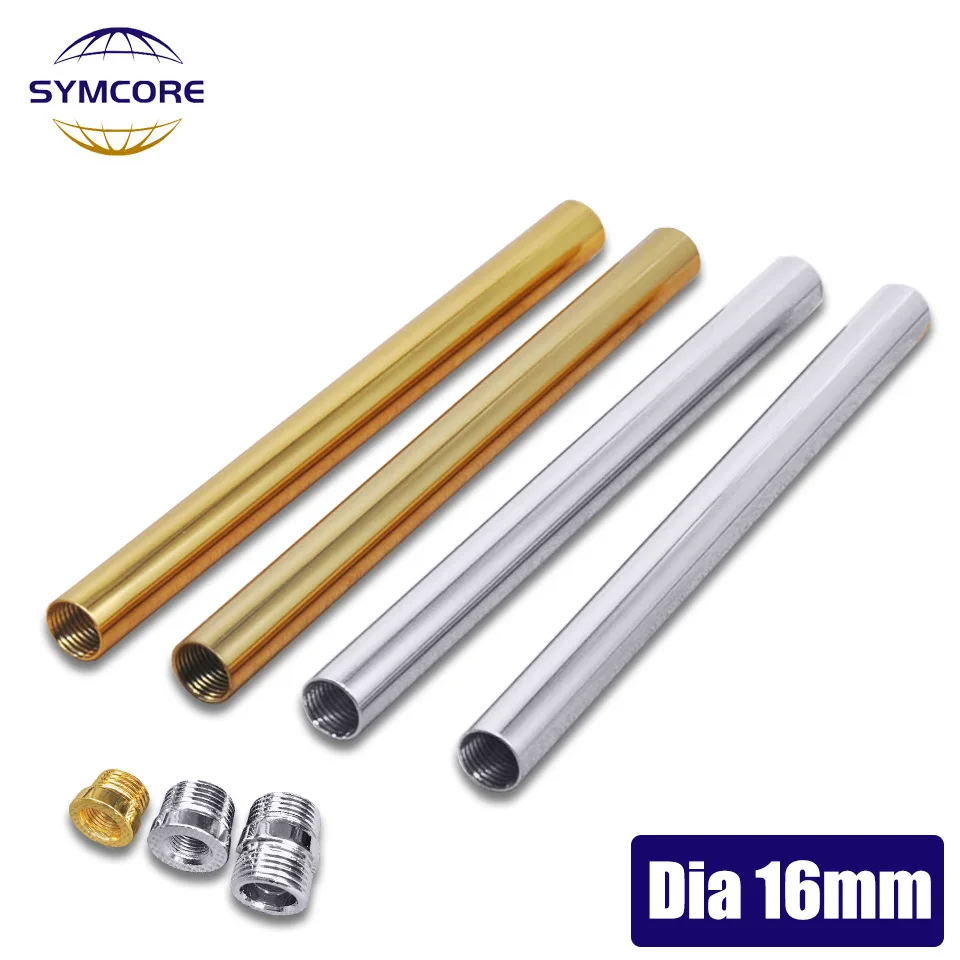 

Gold Silver Doameter 16mm Straight Pipe With M10 Inner Thread Floor Lamp At Both Ends Connected To The Middle Tube Extension Rod