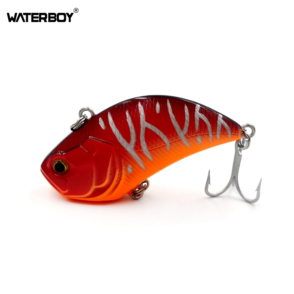 WATERBOY VIB Lure 5.4 cm 14.5g Plastic Vibe Fish Artificial Hard Bait Wobbler Fishing Jerk Bait with Mustard Hook