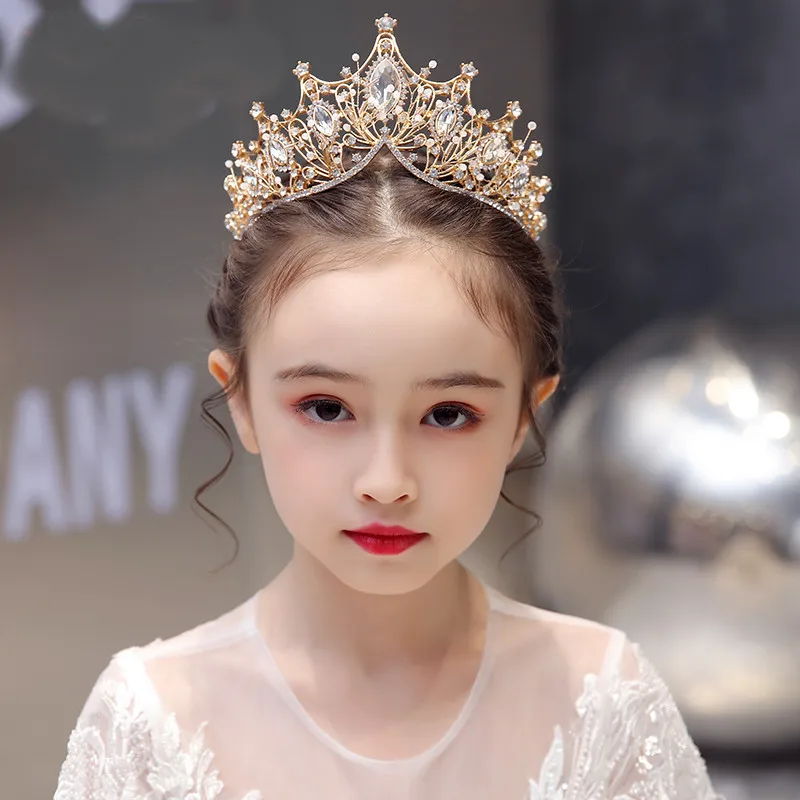 Children's crown tiara princess girls crown crystal girl birthday catwalk hair accessories