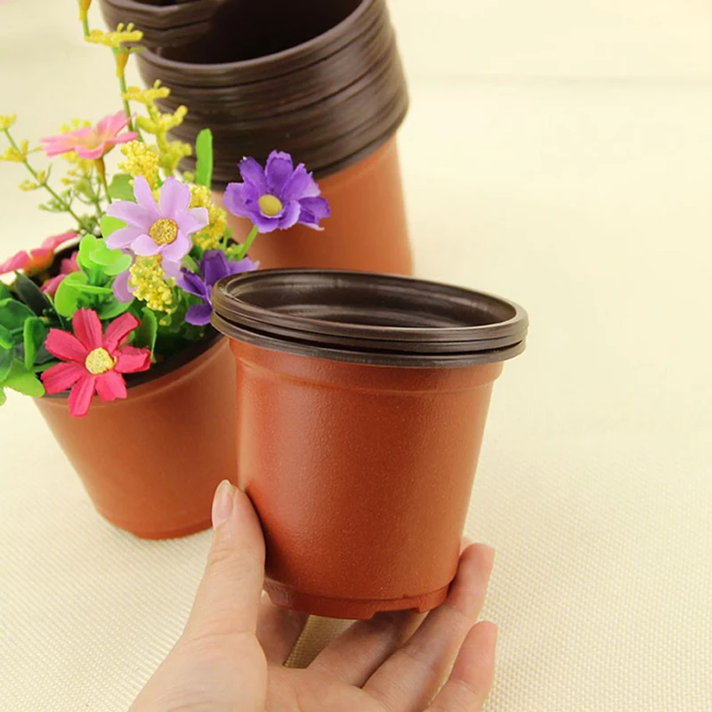 50pcs plastica vivaio vaso pianta piantine di fiori vasi leggero bicolore fiore pianta contenitore semi coltivazione fioriere da giardino