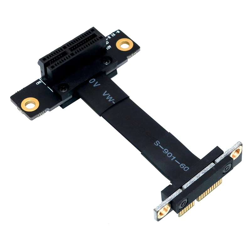 

PCIE X1 Riser Cable Dual 90 Degree Right Angle PCIe 3.0 x1 to x1 Extension Cable 8Gbps PCI Express 1x Riser Card Ribbon Extender