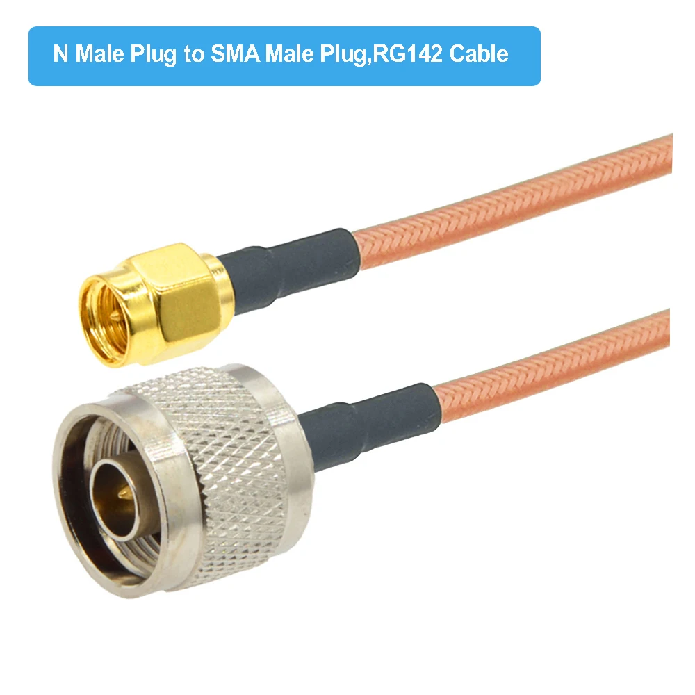 1PCS RG142 N Male Plug to SMA Male RF Connector Adapter Cable Coaxial Jumper Pigtail RG-142 Extension Cord 10CM 15CM 50CM 1M