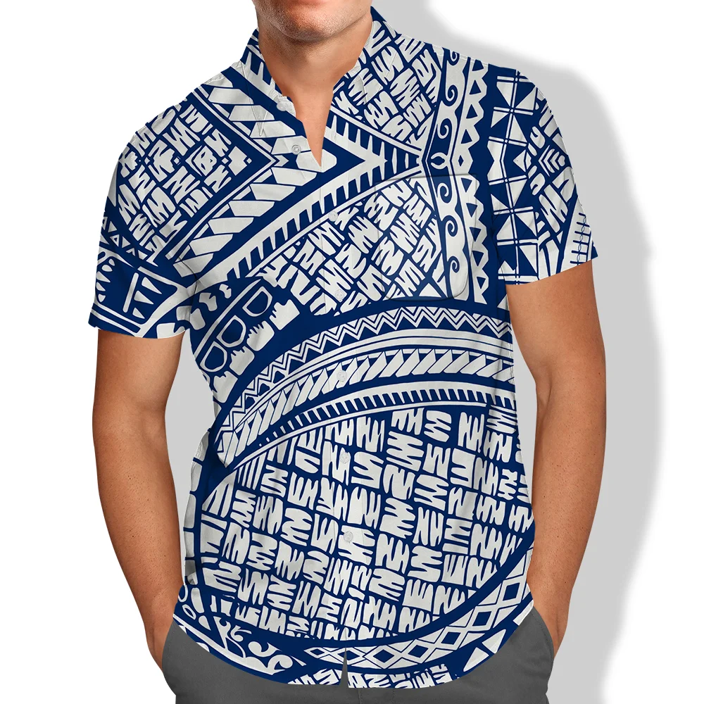 Pocket Short Sleeve Shirt Tribal Islanders Polynesian Clothes Polynesian Tribal Clothing Samoan Puletasi viking