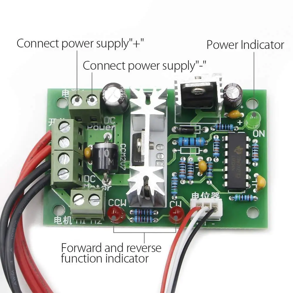 Upgrade Adjustable DC Motor Speed PWM Controller 10V 12V 24V 30V Reversing Switch 120W