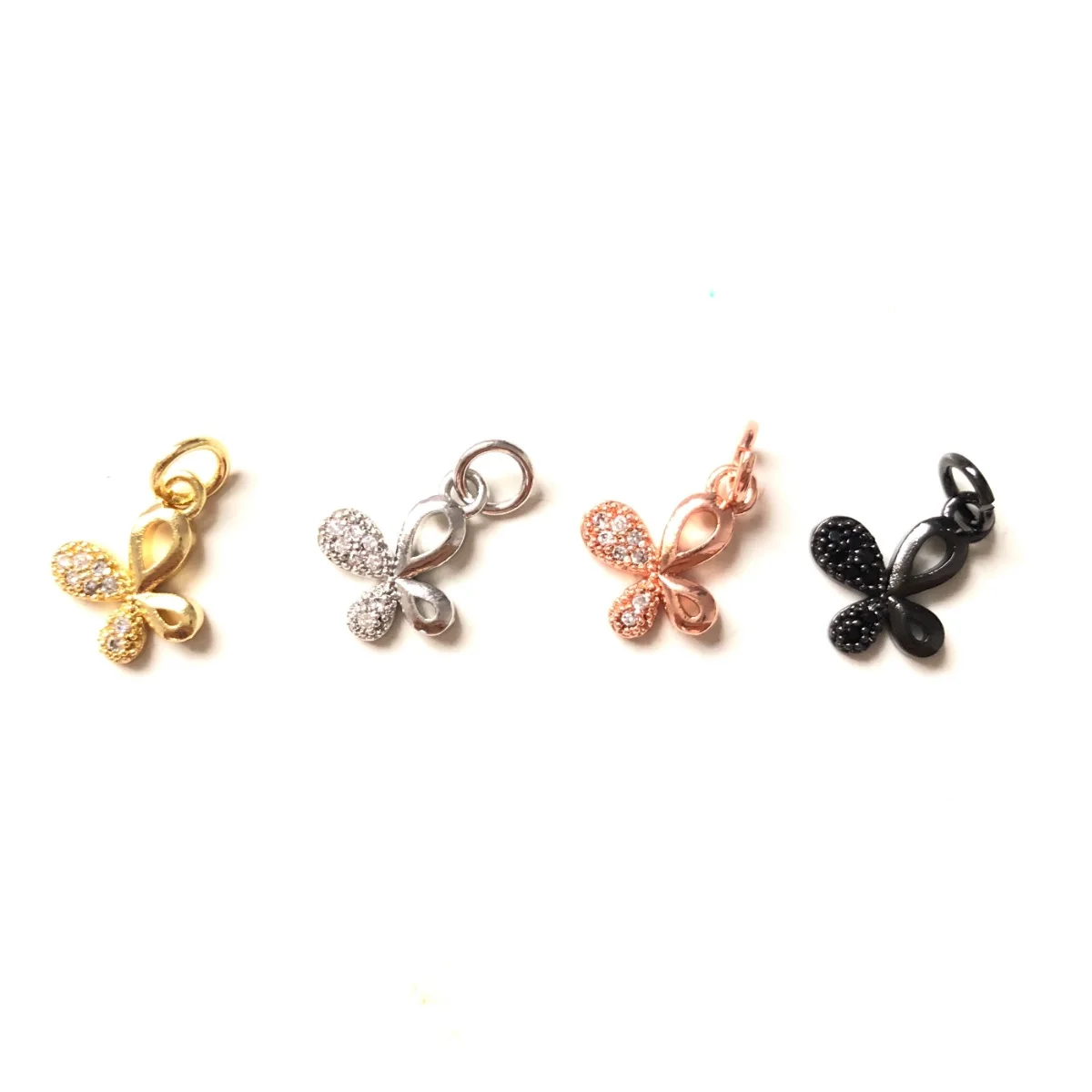 

5pcs Small Size Butterfly Charm for Women Bracelet Making Cubic Zirconia Pave Brass Pendant Earring Necklace Accessory Wholesale