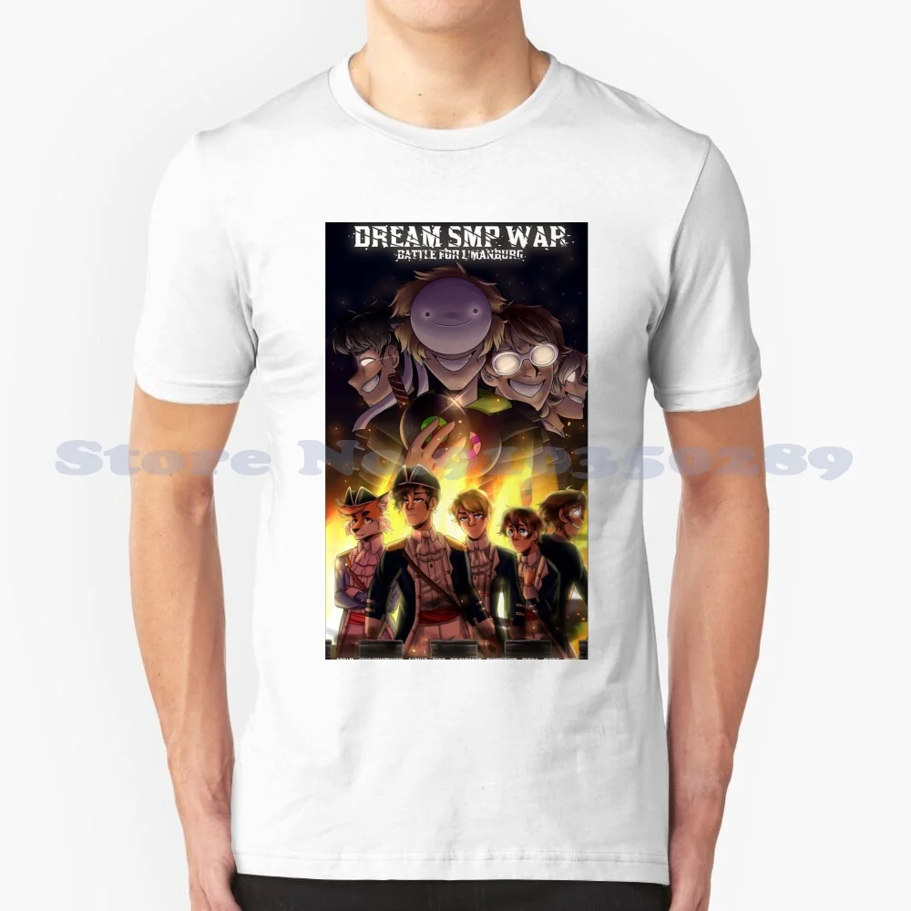 Dream Fall War Smp 100% Cotton T-Shirt Mine Craft Fall Twitch Tubbo Dream Smp Mcyt