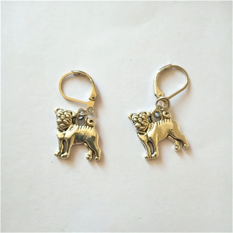 Pug Leverback Earrings Pug Pendant Pug Lover Gift Pug Dog Leverback Earrings Dog Owner Gift Ear Clip Earrings Puncture Earrings