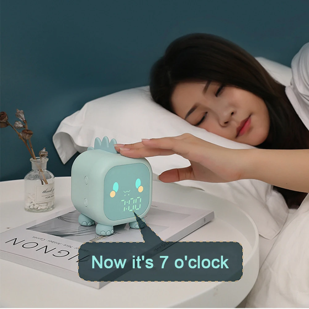 

Kids Alarm Clock Dinosaur Digital Alarm Clock for Kids Bedside Clock Children's Sleep Trainier, Wake Up Light and Night Light