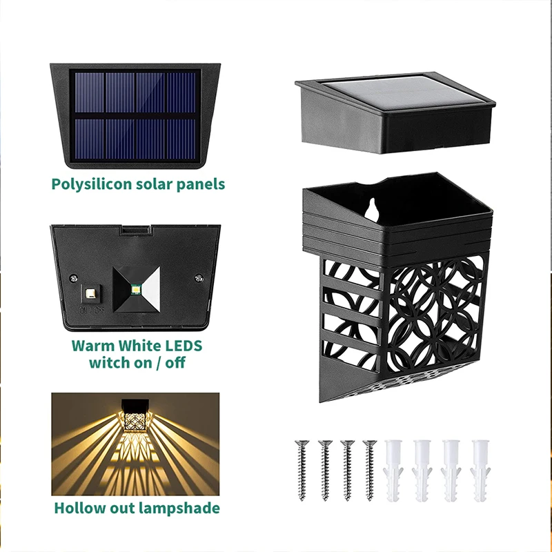 2 pçs led ao ar livre luz solar ao ar livre à prova dwaterproof água inteligente controle de luz decorativa lâmpada parede jardim cerca paisagem decoração