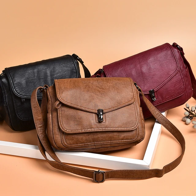 Vintage torby listonoszki dla kobiet 2024 nowe torebki i torebki miękkie skórzane torby Crossbody na co dzień mała torba typu Tote Bolsos