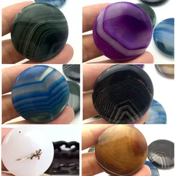 40MM Multicolor Round shape straight hole agat beads Necklace & Pendant Reiki Natural Gem Stone Purple Blue Veins Onyx Jewelry