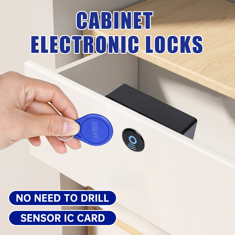 NAIERDI Digital Cabinet Intelligent Electronic Locks  Invisible Sensor Lock EMID IC Card Drawer For Wardrobe Furniture Hardware