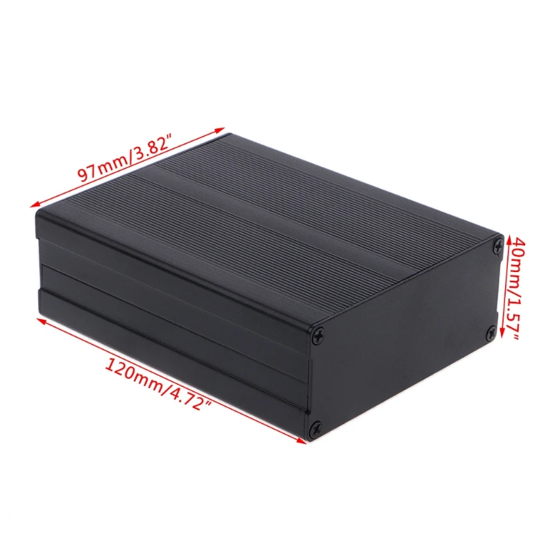 Aluminum Box Enclosure DIY Electronic Project Black Instrument Case 120x97x40mm