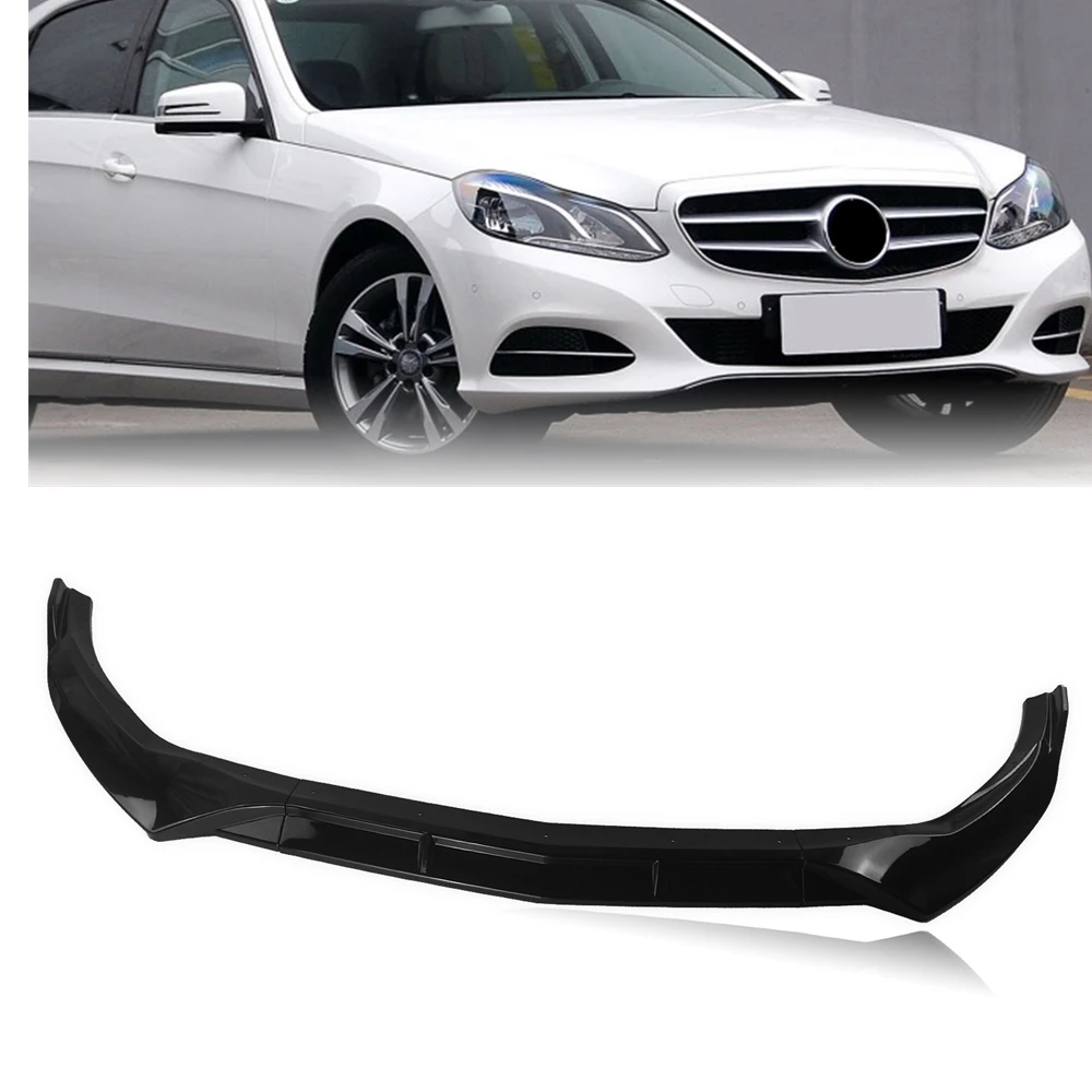 

Front Bumper Spoiler Lip For Mercedes Benz W212 E Class 2013-2015 E250 E350 E400 E550 Sport Models Gloss Black/Carbon Fiber Look