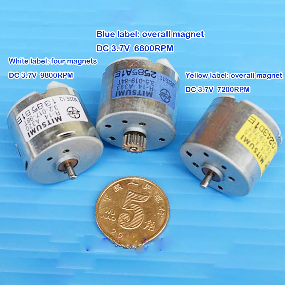 Japón MITSUMI Micro 310 Motor eléctrico Rotor de 6 polos DC 3,7 V 9800RPM Motor de M22E-12 de alto par 3,7 V-6V máquina de tatuaje afeitadora
