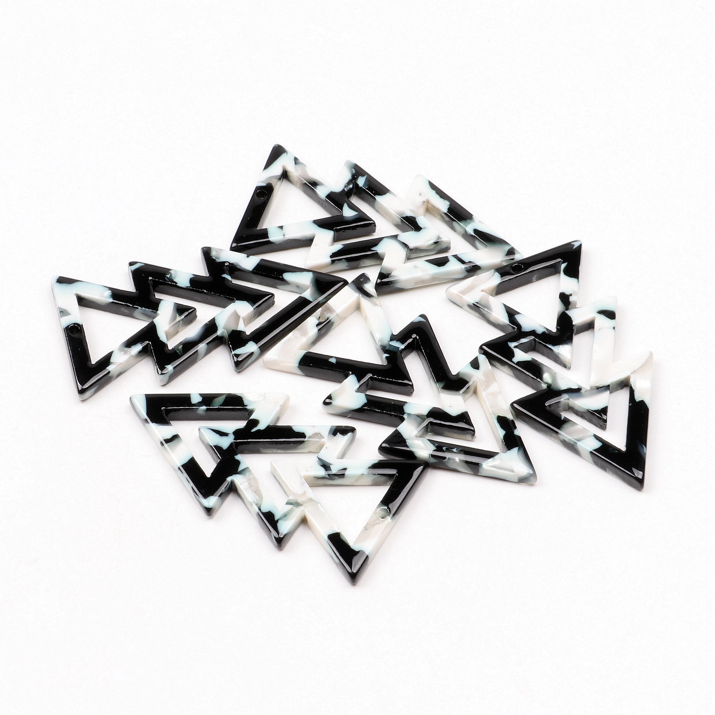 Tortoise Shell Earring Charms,Acetate Acrylic Triple Triangle Shaped Pendant,Earrings Part,Big Earring Findings,39x20.5mm,ACE245