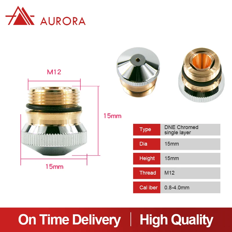 

Aurora Laser Nozzle Consumables DNE Laser Nozzle D15mm H15 M12 Single Double Layer for Fiber Cutting Machine