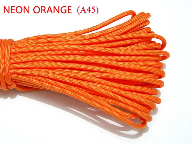 1 Stück 550 Paracord Fallschirmschnur Lanyard Mil Spec Typ III 7 Strang Kern 100 FT 27 Farben zum Klettern Camping Schnalle Armband
