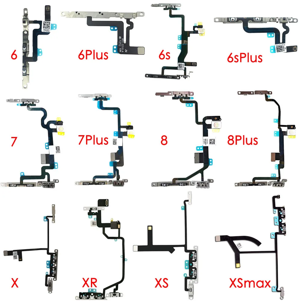 

Volume Button Control Mute Connector Flex Cable For iPhone 6 6P 6s 7 8 Plus X XR XS Max Replacement Parts