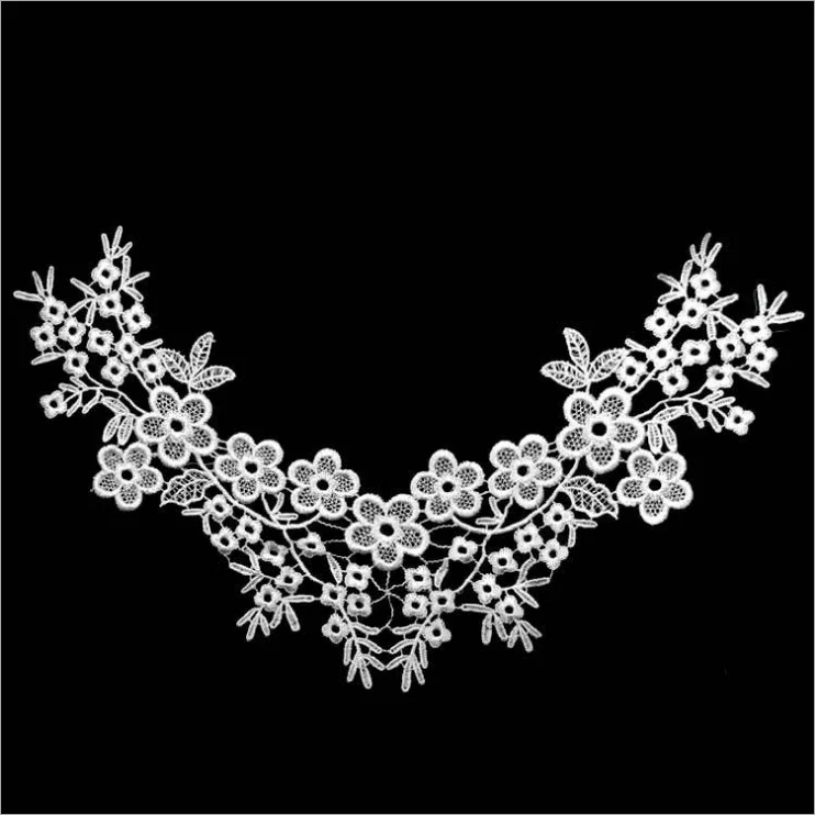 20Pieces Beautiful Venice Lace Applique Fashion Neckline Lace Collar Sew On Trims DIY Wedding Handmade Craft Garment Accessories