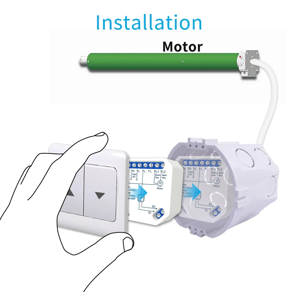 Tuya Smart Life Módulo Interruptor Cortina, persianas de controle remoto, obturador do rolo, RF + WIFI, App Timer, Google Home, Aelxa Echo, Smart Home