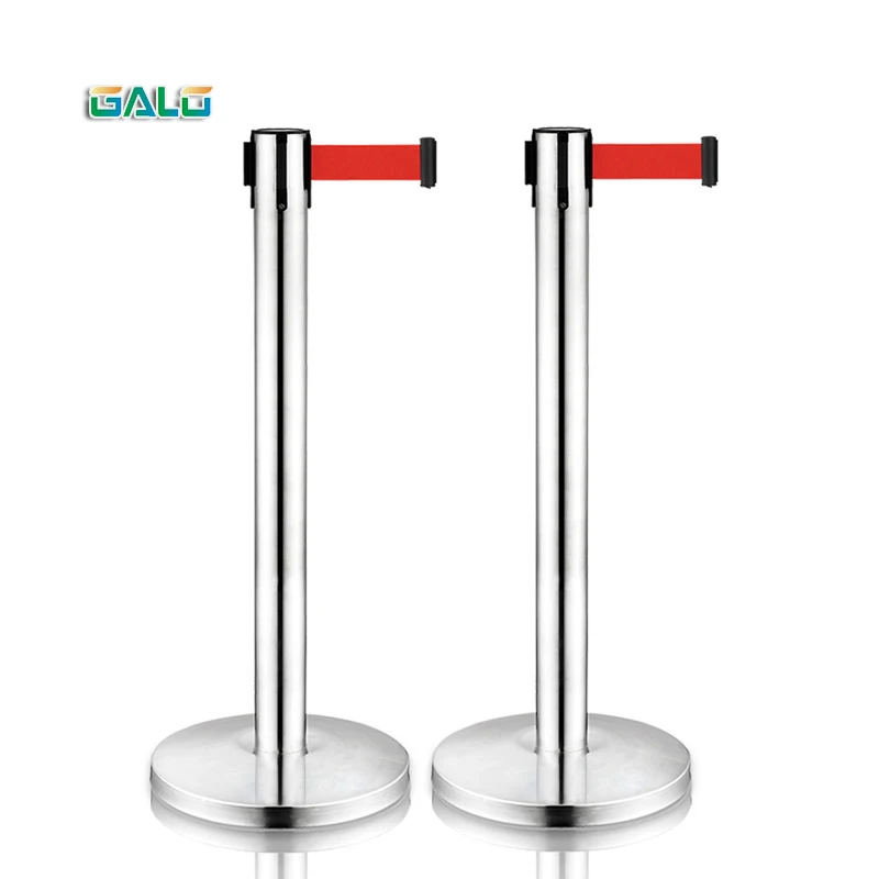 

Stainless steel fence/Security cordon/2m belt length Pillared retractable belt barrier for separated region a pair