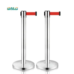 Stainless steel fence/Security cordon/2m belt length Pillared retractable belt barrier for separated region a pair