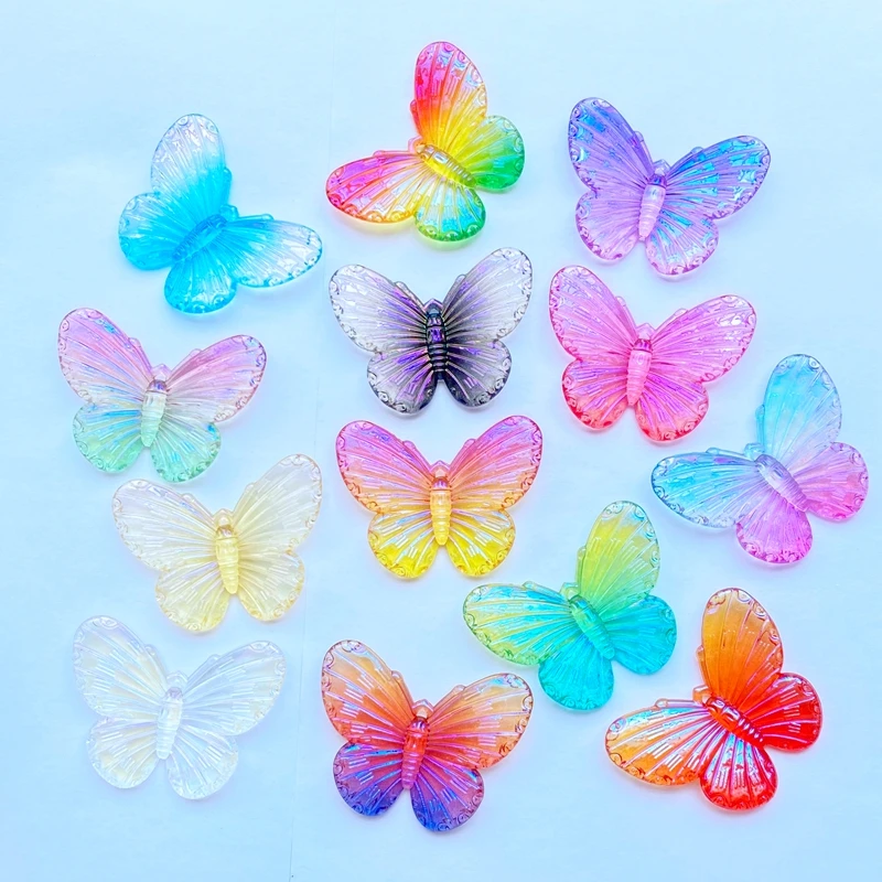 20Pcs Nette Mixed Mini Überzogene Schmetterling Flache Rückseite Acryl Cabochons Scrapbooking DIY Schmuck Handwerk Dekoration Zubehör L72