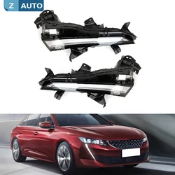 Car DRL LED Daytime Running Light For Peugeot 508L 2019 2020 Turn Signals Fog Lamp Assembly Auto Accessories