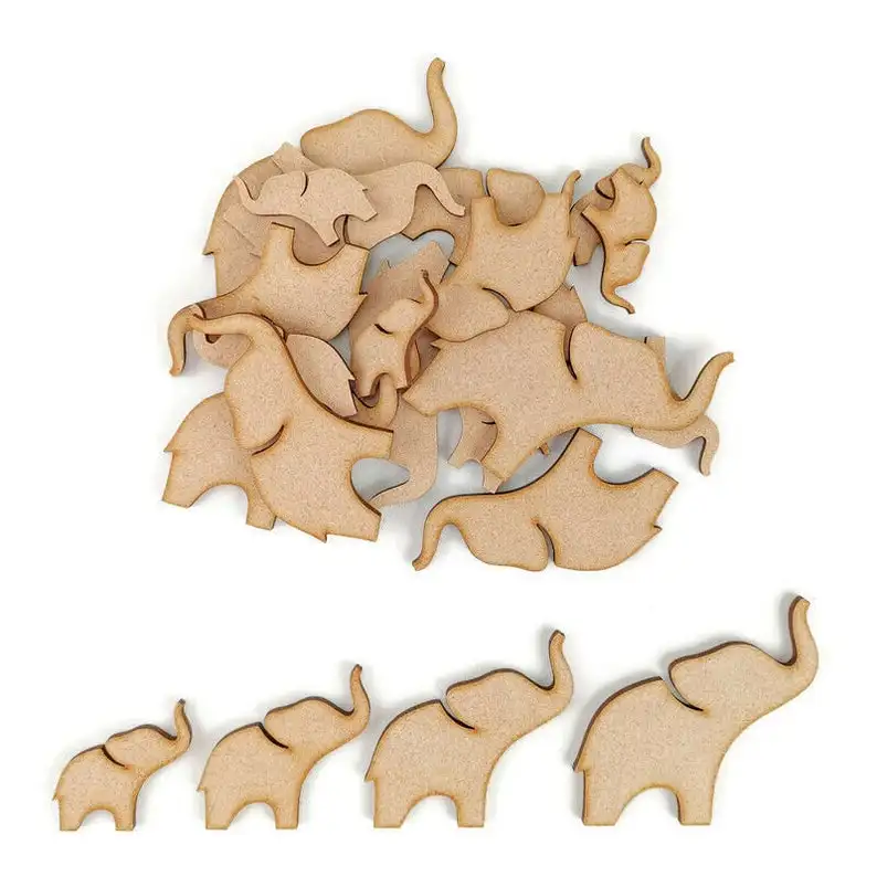 

Cute Baby Elephant MDF Craft Shapes Wooden Blank Tag Decoration Nursery Animal