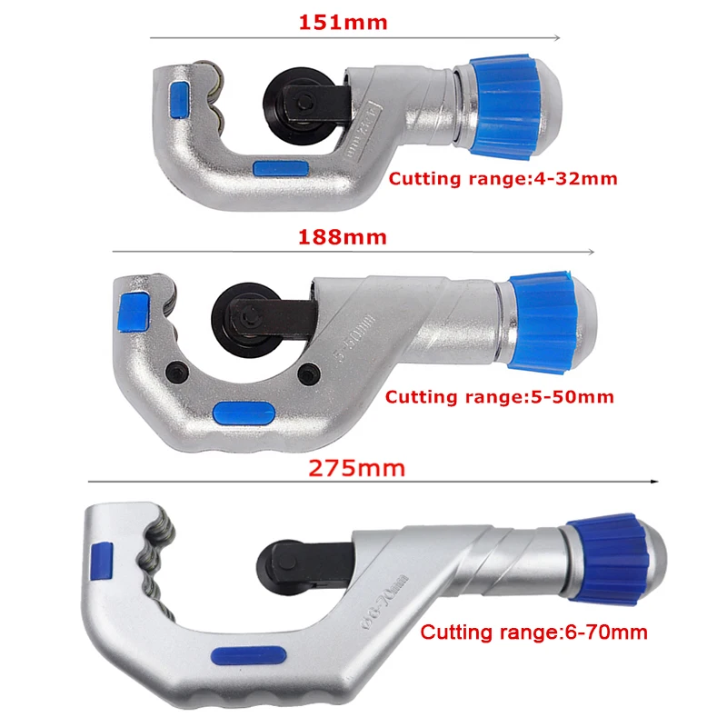 Roller Type Tube Cutter 4-32/5-50/6-70mm Bearing Pipe Cutter Stainless Steel Tube Shear Hobbing Cutting Blade Refrigeration Tool