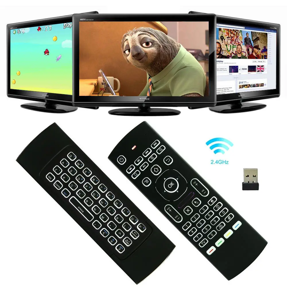 MX3 Hintergrundbeleuchtung Air Mouse Smart Stimme Fernbedienung IR Lernen 2,4G RF Wireless Mini Tastatur Für Android TV Box t95 Projektor