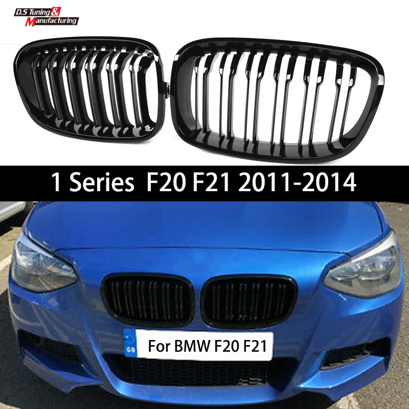

F20 F21Car Front Bumper Grilles Kidney Racing Grills For BMW 1 Series Pre-LCI 2011 2012 2013 2014 Double Slat Replacement Grille