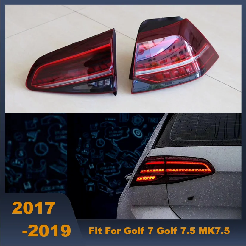 Car Styling LED Tail Light Rear Lamp DRL Dynamic Signal Brake Lamp For VW Golf 7 Golf 7.5 MK7.5 2017-2019