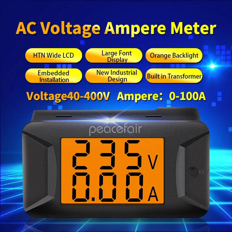 Peacefair AC monofase 400V 100A amperometro digitale voltmetro carico elettronico Tester di tensione intelligente nuovo arrivo PZEM-026