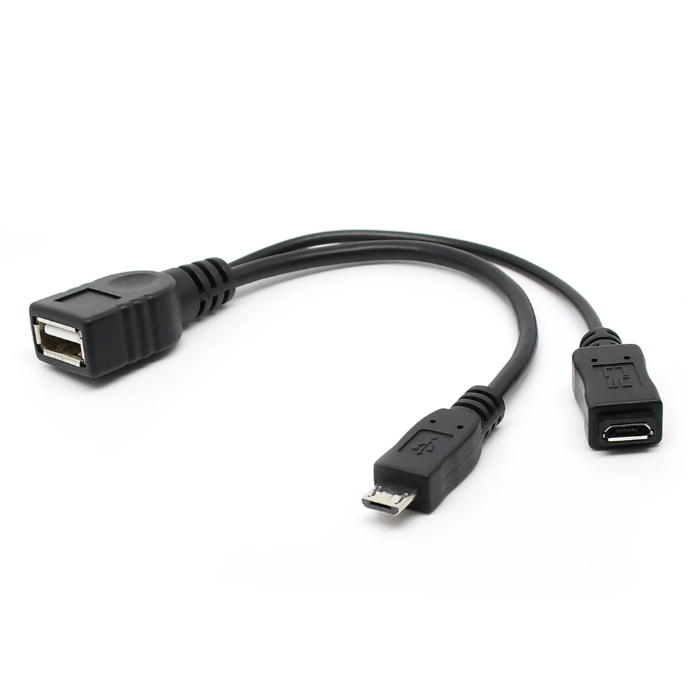 

Andriod cellphone Micro USB OTG cable Micro to USB2.0 Female OTG cable with extra micro usb female power cable for mobile phone