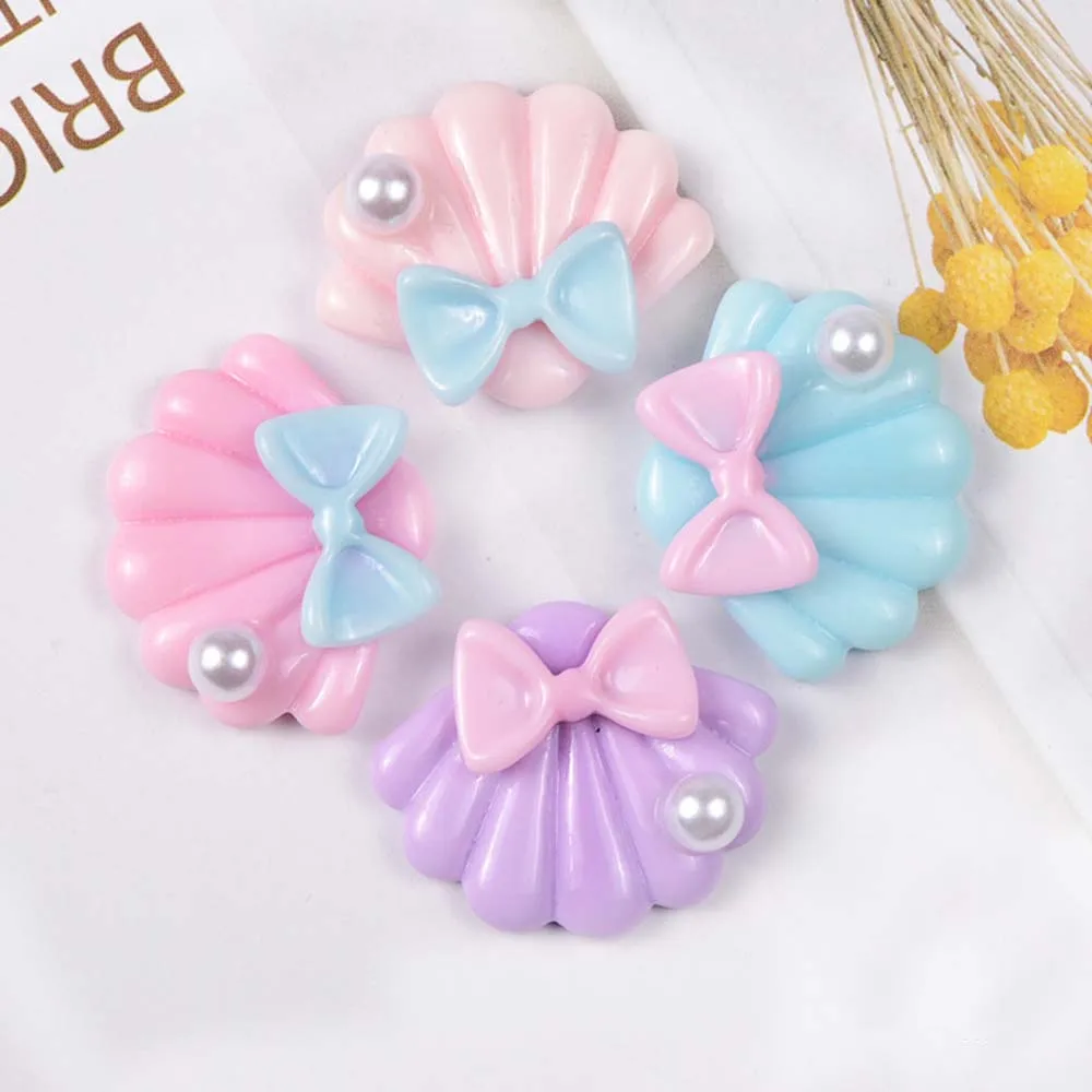 Concha de perlas de simulación de resina para cuerda de cabeza, decoración del hogar, pastel, Chocolate, joyería, manualidades de álbum de recortes,