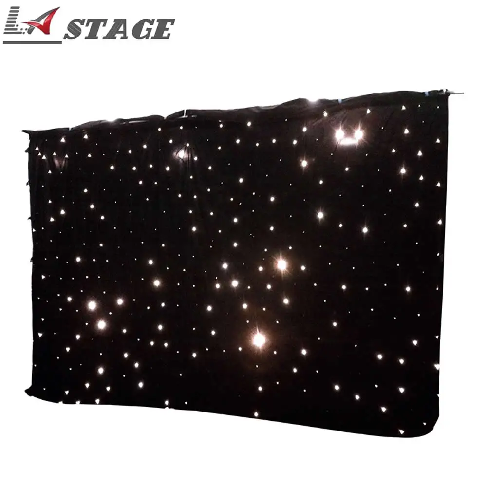 3M*4M Fireproof Led Star Curtain White Color Led Starcloth For Wedding Event Decoration