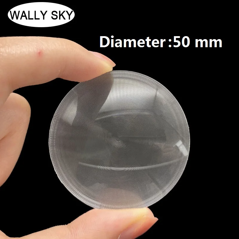 Diameter 50 mm PMMA Acrylic Optical Lens Solar Fresnel Lens Round Concentrating Lens Focal Length 28/50/60/70/80 mm Magnifier