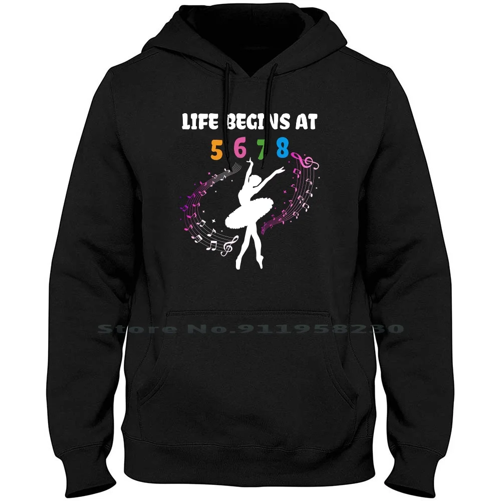 Life Begins At For Dark Hoodie Sweater Cotton Demonstration Ballerina Dancers Ballet Dance Pink Hall Dark Let Ink Beg Ark