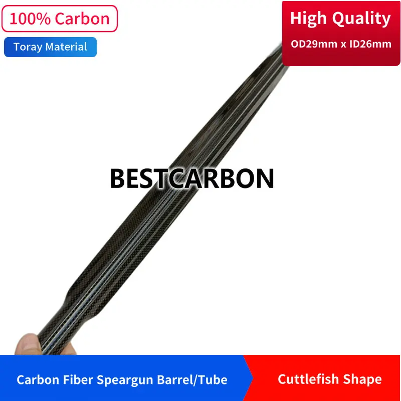 High quality cuttlefish Shape 29mmx26mm 3K Carbon Fiber spearfishing barrel, speargun tube, fishing gun tube, railguns, CFK Tube