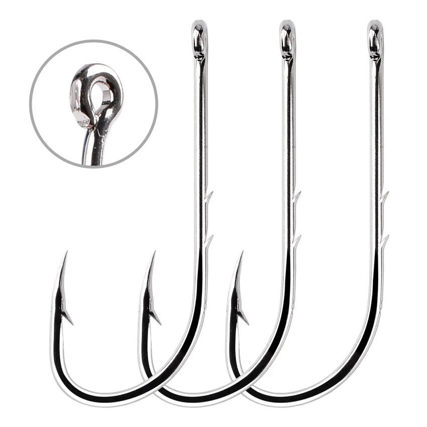 Long Shank Hooks For Fishing 100pcs 1/0#-6/0# High Carbon Steel Sharp Barbed Offset Narrow Bait Hook Fishing Tackle Accessories