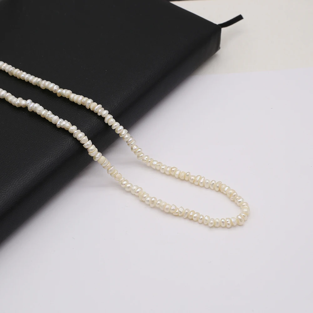 Natural Freshwater Pearl Beads White Oblate Irregular Loose Pearls For DIY Charm Bracelet Necklace Jewelry Accessories Making