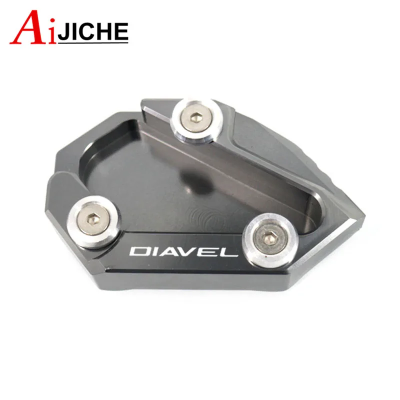 Motorcycle CNC Kickstand Foot Side Stand Extension Pad Support Plate For Ducati Diavel Cromo AMG 2011 2012 2013 2014 2015 2016