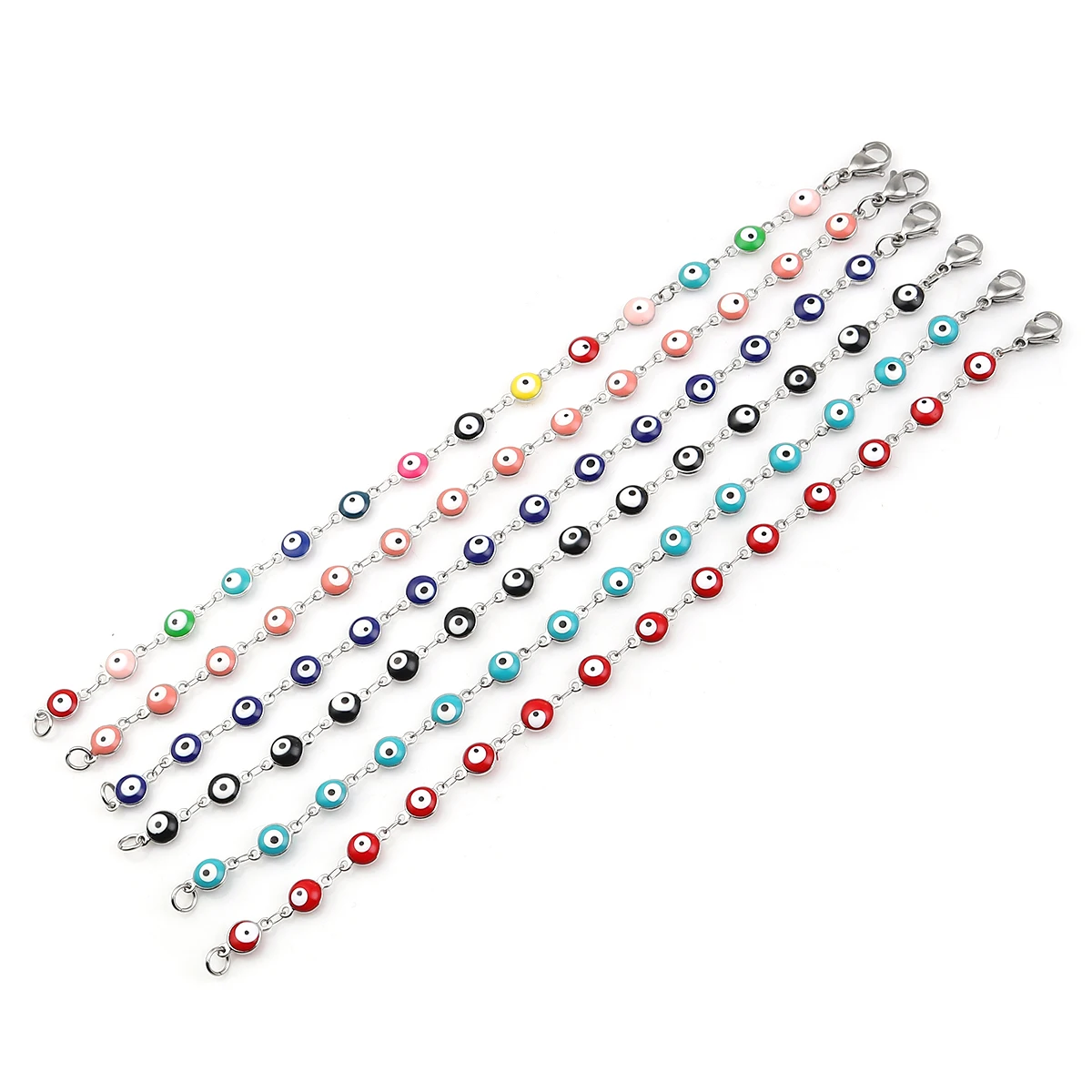 Beautiful 304 Stainless Steel Bracelets For Women Turkish eye Multicolor Evil Eye Bracelets Enamel Jewelry Gifts brace, 1 Piece