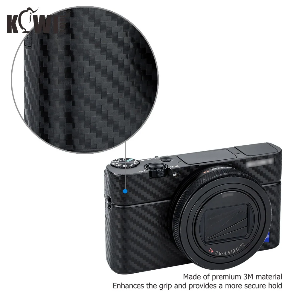 KIWIFOTOS المضادة للخدش كاميرا الجسم غطاء الكربون الألياف فيلم الجلد لسوني RX100 السادس RX100VI RX100M6 الرقمية كاميرا 3M ملصقا