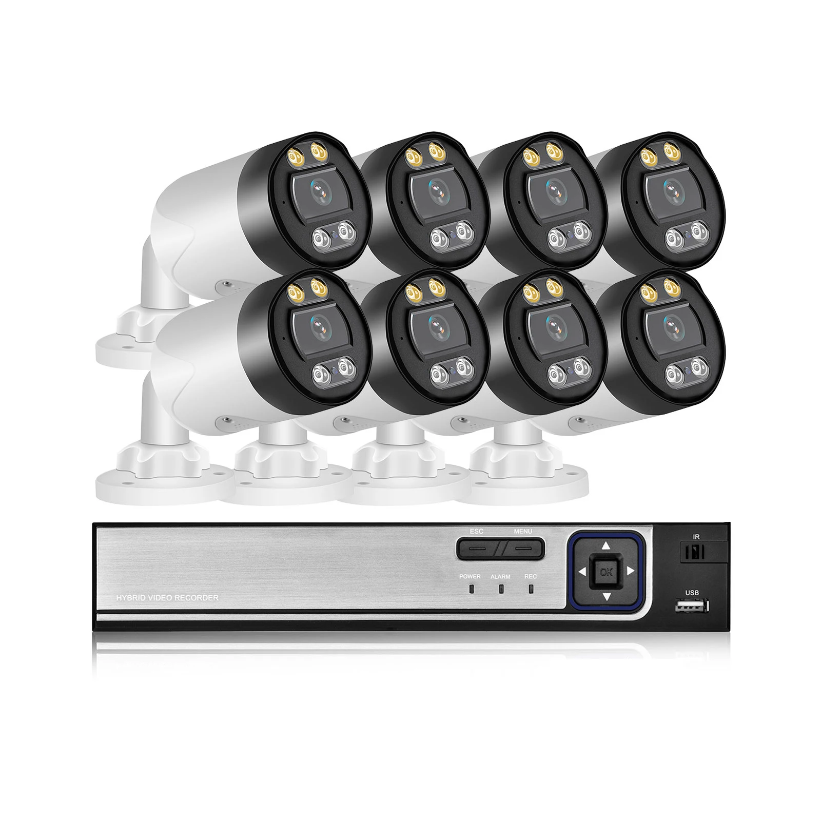 Gadinan 8CH 8MP 4K CCTV System 5MP NVR POE Outdoor Motion Detection H265+ Video Surveillance Kit Security IP Camera E-mail Alert