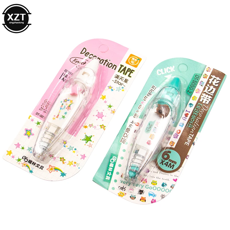 Kids Kawaii Animals Press Type Cartoon Decorative Correction Tape Cute Creative Diary Colored Stationery School Office Supply